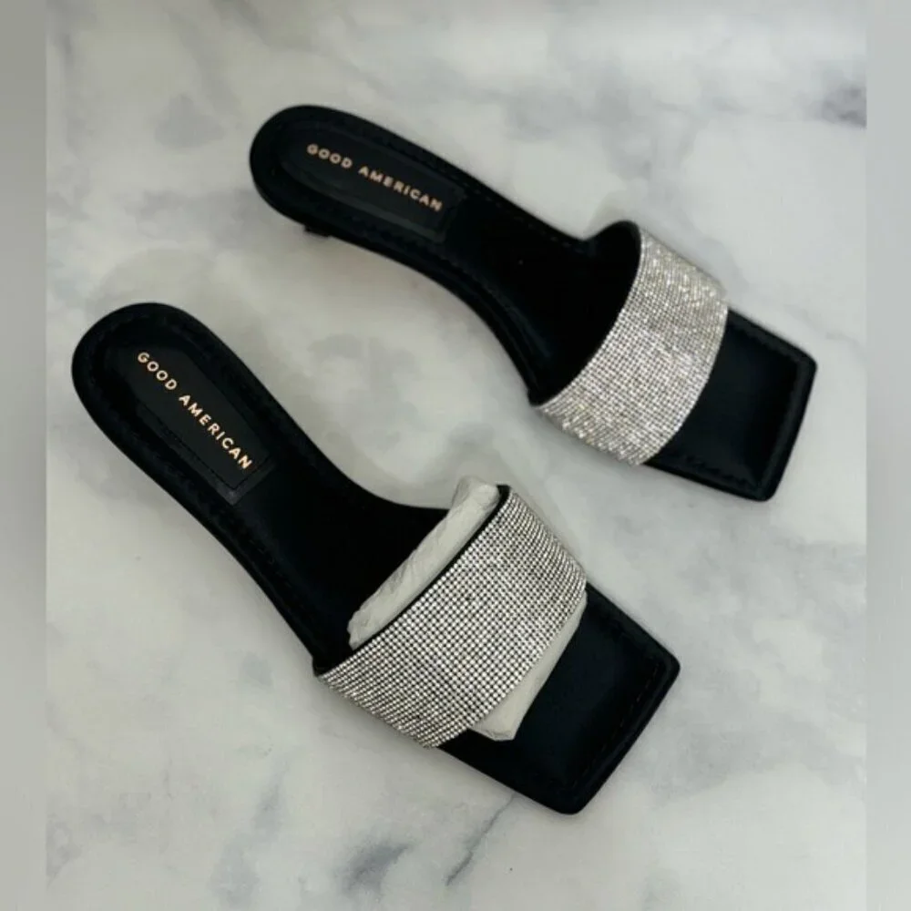 GOOD AMERICAN Kickstand SlideSANDAL mule Black Diamond Women'sSize 9 - Picture 4 of 7